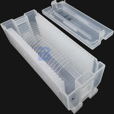 150mm 200mm Fused Silica Wafer Borosilikat Dengan Tanah Tepi Datar Atau Takik
