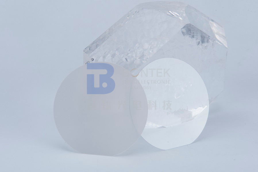 80um Ultra-Tipis Tangan Kanan Kristal Kuarsa Tunggal Wafer 35.15°Y-Cut Alpha Quartz